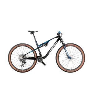KTM Scarp Exonic 2025 – אופני קרוס קאנטרי תחרותיים (SRAM XX SL Transmission 1×12, Transparent Blue on Carbon)