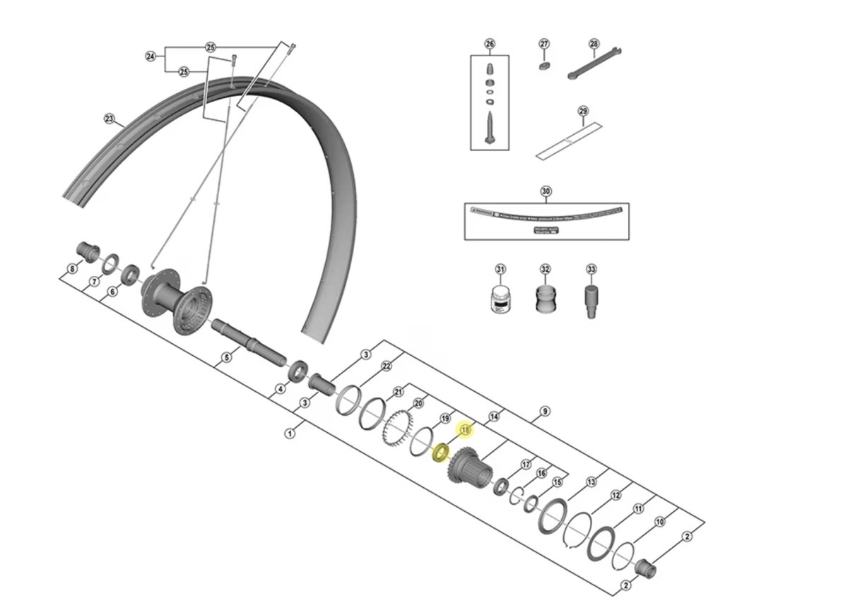 מיסב קרטריג' אטום Shimano (FH-M9210-B) (17x26x5)