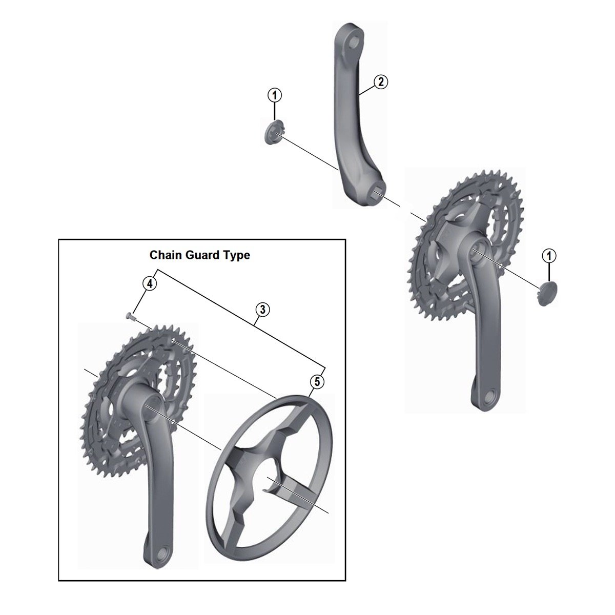 קראנק 6/7/8 הילוכים Shimano (TY301) בתפזורת (BULK)