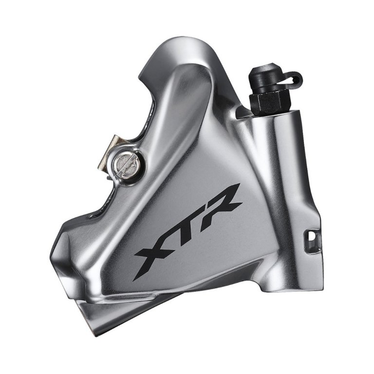 קליפר בלם דיסק הידראולי Shimano 9110 XTR קדמי/אחורי Flat Mount ללא מתאם עם רפידות רזין K03TI – קליפר בלבד, ללא ידית וצינור