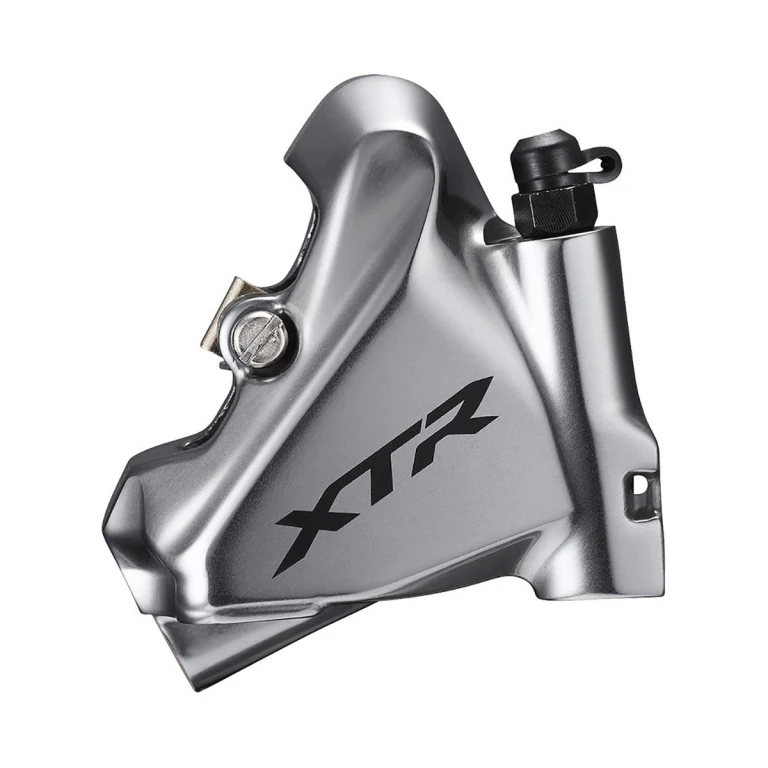 קליפר בלם דיסק הידראולי Shimano 9110 XTR קדמי/אחורי Flat Mount ללא מתאם עם רפידות רזין K03TI – קליפר בלבד, ללא ידית וצינור