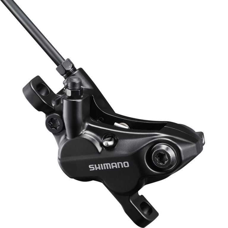 קליפר בלם דיסק הידראולי קדמי או אחורי Shimano (BRMT520) עם רפידה מתכתית D02S – קליפר בלבד, ללא ידית וצינור