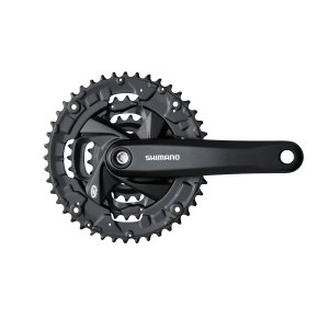 קראנק 9 הילוכים Shimano (M371) לציר מרובע (Square) ללא מגן שרשרת