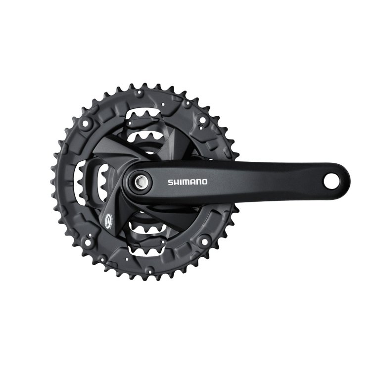 קראנק 9 הילוכים Shimano (M371) לציר מרובע (Square) ללא מגן שרשרת