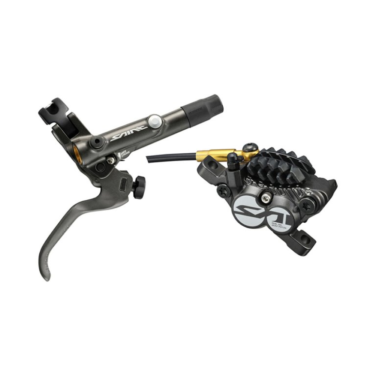 בלם דיסק קדמי מורכב Shimano 820 Saint (קליפר, ידית, רפידות, צינור, מתאם) ללא רוטור