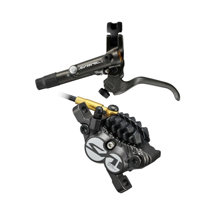 בלם דיסק אחורי מורכב Shimano 820 Saint (קליפר, ידית, רפידות, צינור, מתאם) ללא רוטור
