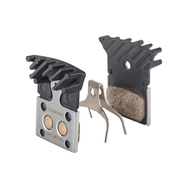 רפידות מתכת וקפיץ Shimano L04C עם צלעות קירור