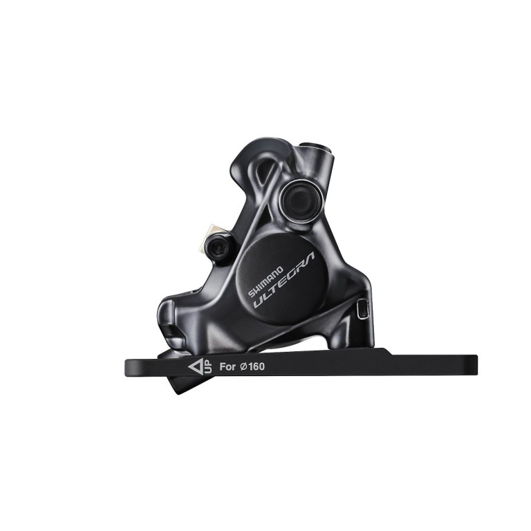 קליפר בלם דיסק הידראולי קדמי Shimano (R8170) Ultegra Flat Mount עם תושבת ורפידת רזין L03A – קליפר בלבד, ללא ידית וצינור