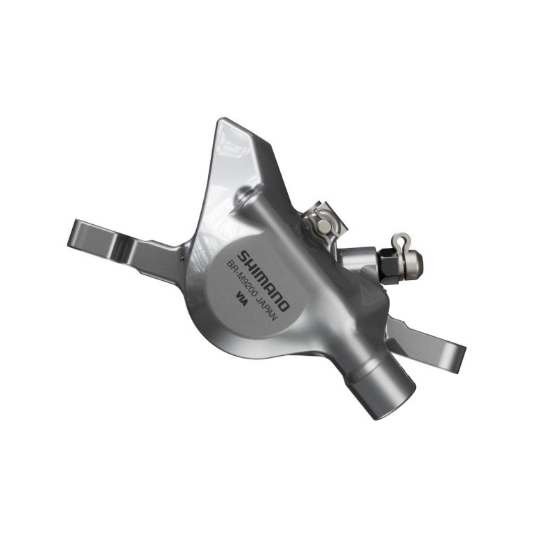 קליפר בלם דיסק הידראולי קדמי או אחורי Shimano (9200) XTR ללא מתאם עם רפידת רזין K05TI-RX (ללא צלעות קירור) – קליפר בלבד, ללא ידית וצינור