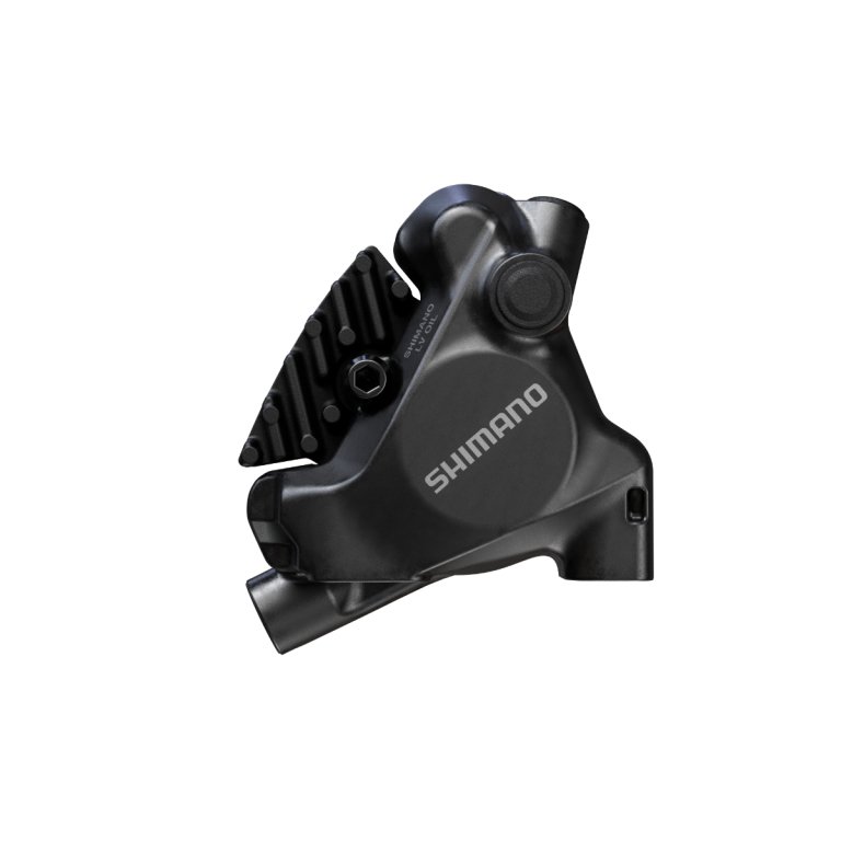 בלם דיסק הידראולי אחורי Shimano (MT805) XT Flat Mount ללא מתאם עם רפידה מתכתית K04S (ללא צלעות קירור)