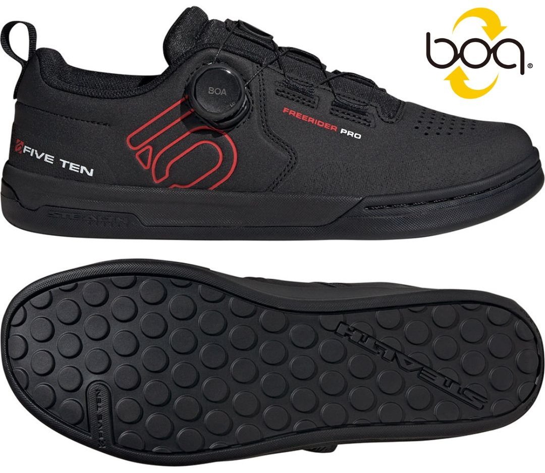 Five Ten Freerider Pro BOA – נעלי רכיבה לפדלים שטוחים, שחור/אדום
