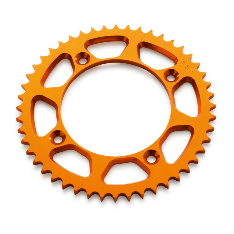 KTM Rear Sprocket – גלגל שיניים אחורי מאלומיניום לאופנוע, 49 שיניים, כתום