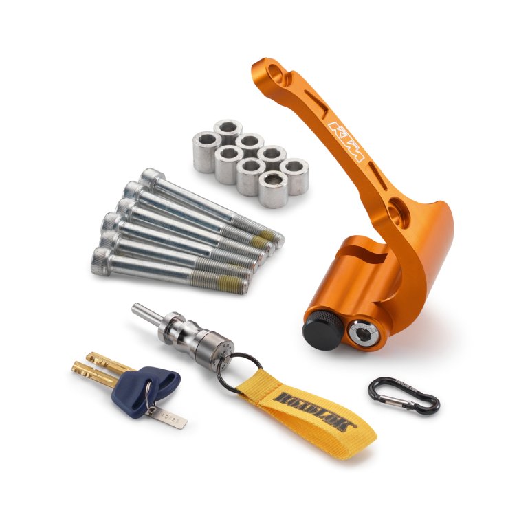 KTM Roadlok – מנעול דיסק נגד גניבה שמורכב על קליפר הבלם, כתום