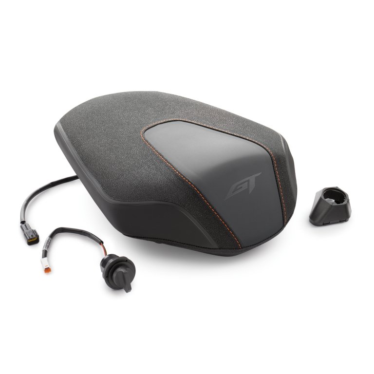 KTM Ergo Pillion Seat – מושב נוסע ארגונומי מחומם לאופנוע, שחור