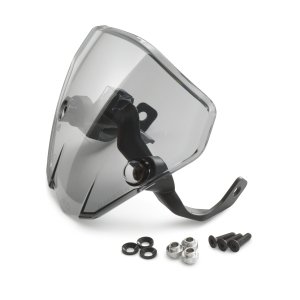 KTM Fly Screen – מגן רוח קצר וכהה לאופנוע, בין הפנס ללוח השעונים, 143 מ"מ