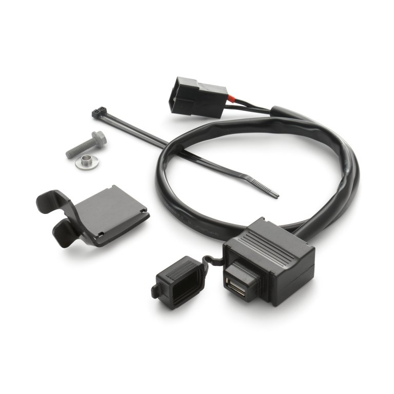 KTM USB-A Power Outlet Kit – ערכת שקע USB-A לאופנוע, שחורה