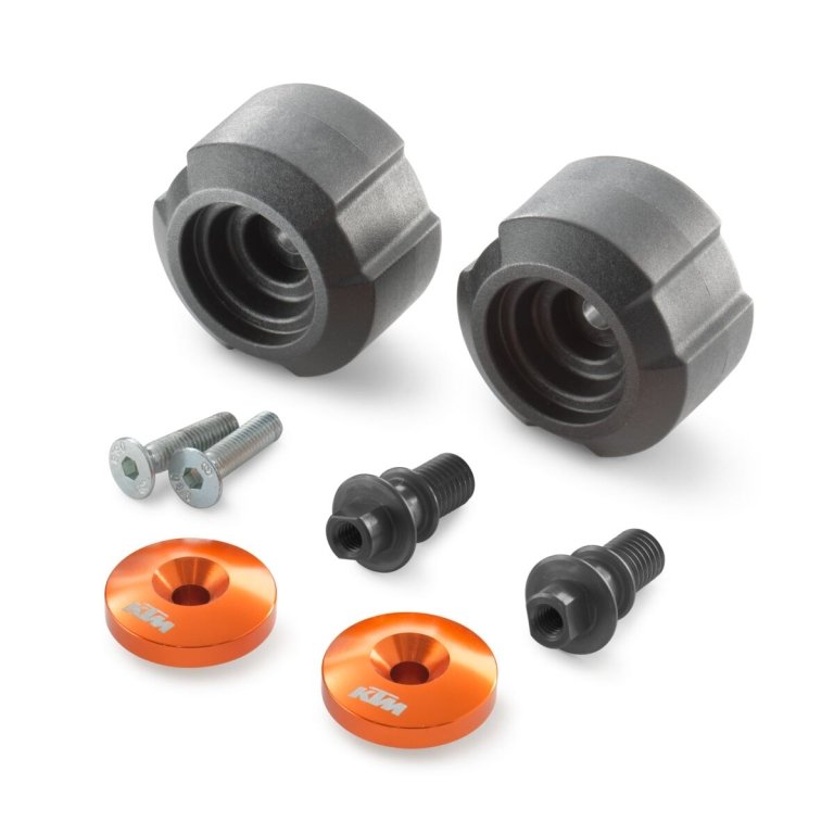 KTM Crash Bung Kit – ערכת פטריות הגנה אחוריות לאופנוע, שחורה