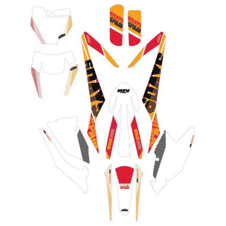 KTM Spain Six Days Graphics Kit – ערכת מדבקות Six Days ספרד לאופנוע