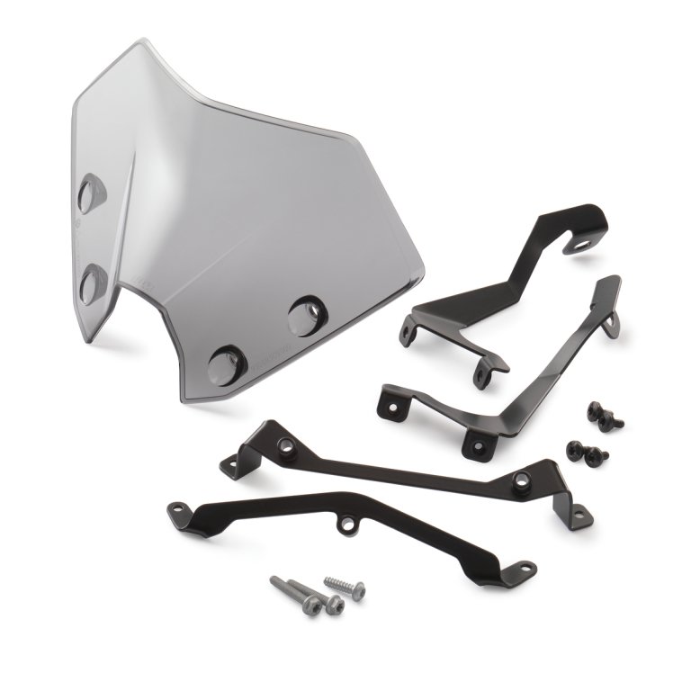 KTM Fly Screen – מגן רוח קצר וכהה לאופנוע, בין הפנס ללוח השעונים, 156 מ"מ
