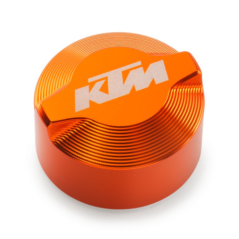 KTM Coolant Compensating Tank Cover – מכסה CNC למיכל העודפים של נוזל הקירור, כתום