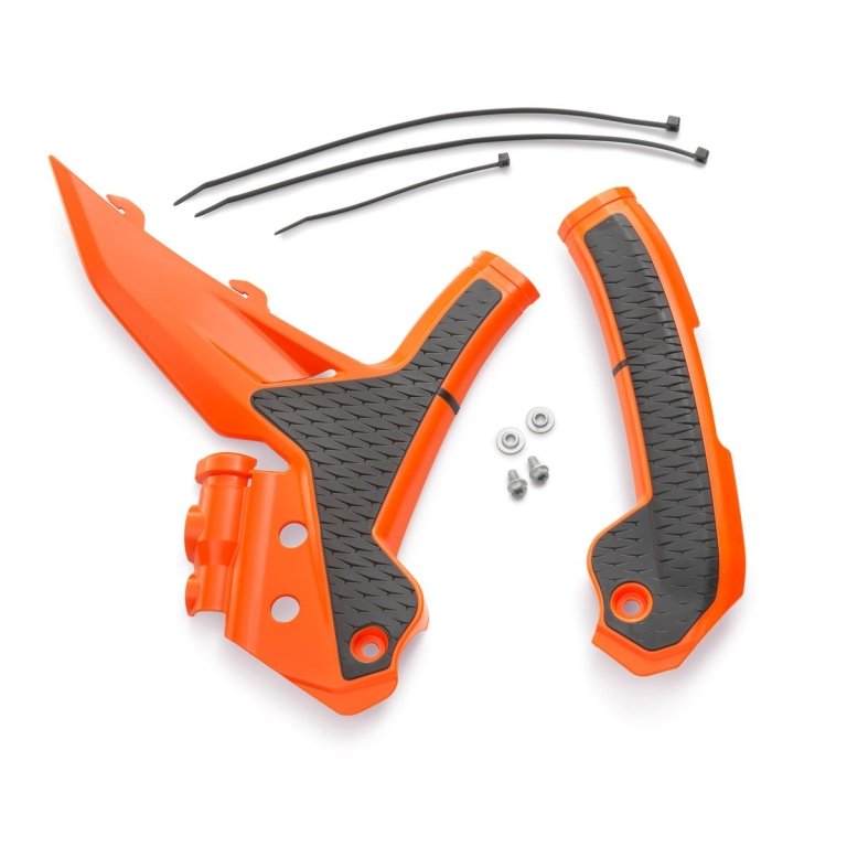KTM Factory Racing Frame Protection Set – מגני שלדה לאופנוע שטח, שחור-כתום