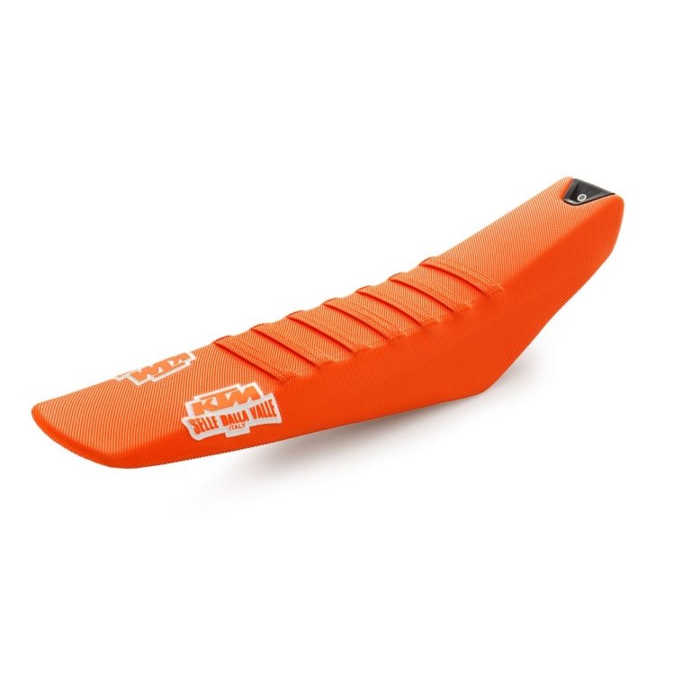 KTM Factory Racing Seat – מושב לאופנוע שטח עם כיסוי אחיזה, כתום