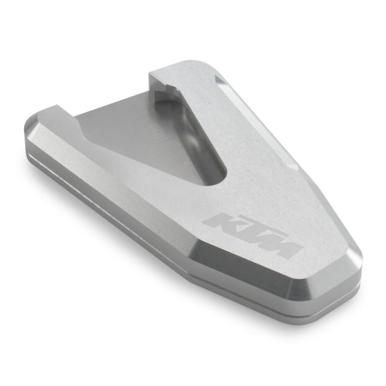 KTM Stand Plate – פלטה לרגלית של האופנוע לקרקע רכה, כסופה