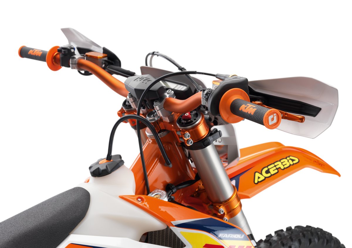 KTM Lock-on Grip Set – סט גריפים עם נעילה לאופנוע, קצה סגור, שחור-כתום