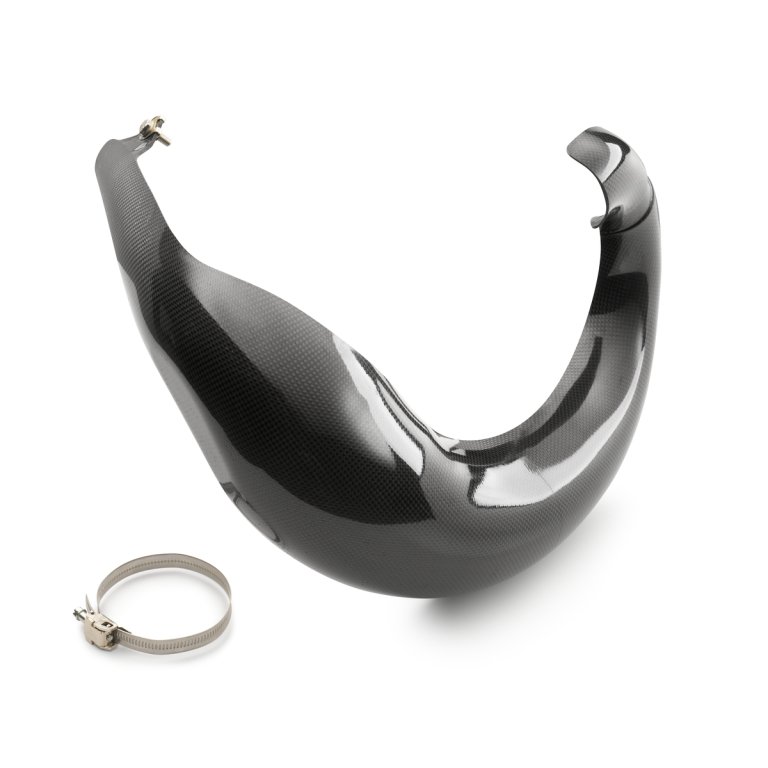 KTM Expansion Chamber Guard – מגן קרבון לצינור ההתפשטות באופנוע דו-פעימתי