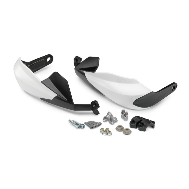 KTM Handguard Kit – מגני ידיים סגורים לאופנוע, לבן, גרסה נמוכה