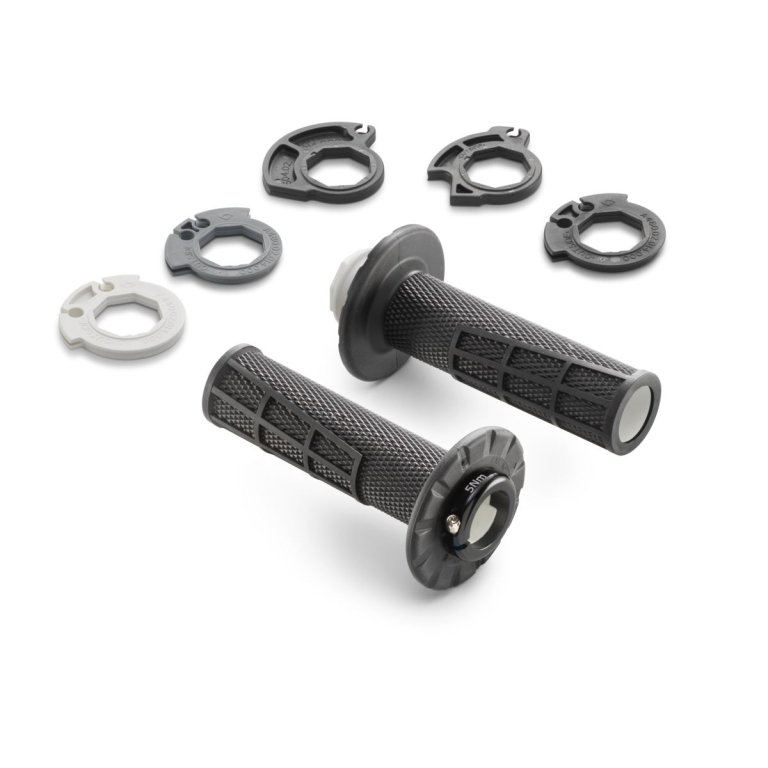 KTM Lock-on Grip Set – סט גריפים עם נעילה לאופנוע, קצה פתוח, שחור