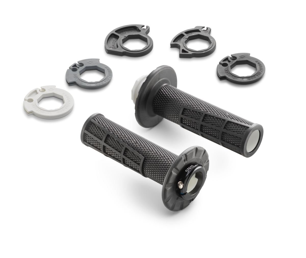 KTM Lock-on Grip Set – סט גריפים עם נעילה לאופנוע, קצה פתוח, שחור