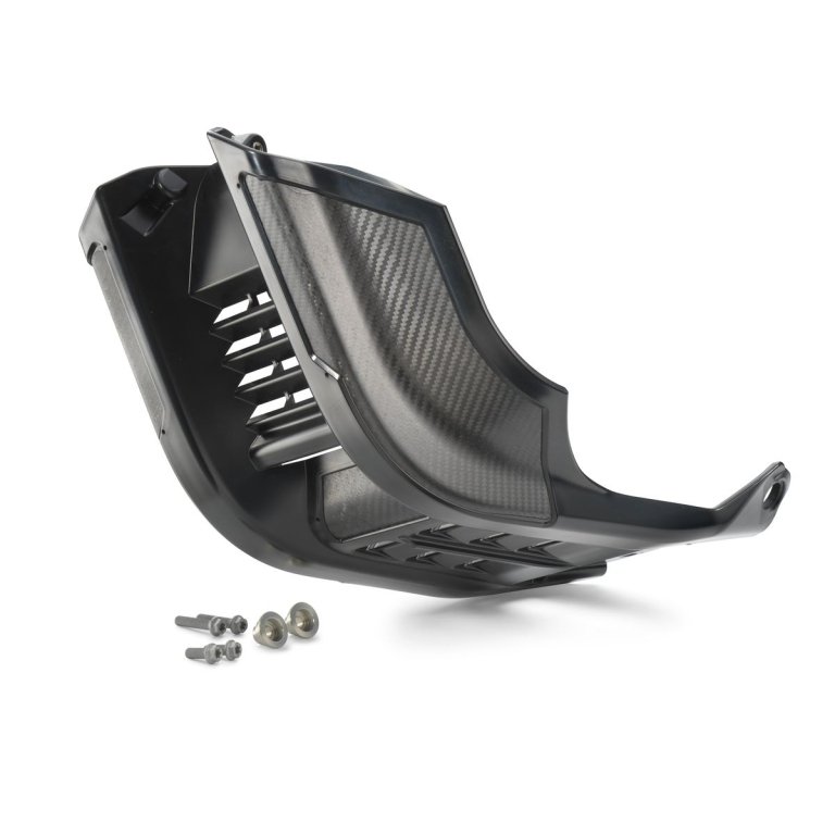 KTM Factory Skid Plate – מגן גחון מסיבי פחמן ופלסטיק לאופנוע שטח 4 פעימות