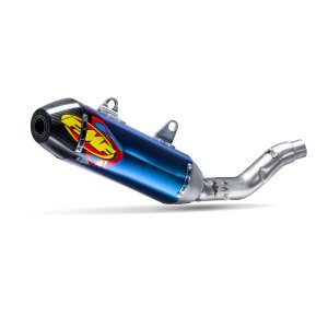 FMF Factory 4.1 RCT – משתיק טיטניום לאופנוע שטח ארבע פעימות, שרוול כחול