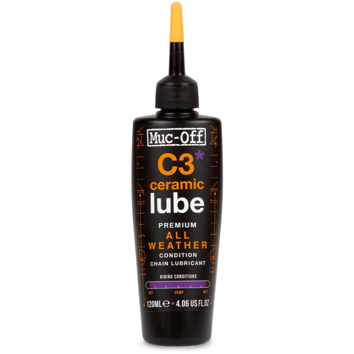 Muc-Off C3 Ceramic All Weather Bicycle Lube 120ml שמן קרמי לכל תנאי מזג אוויר לאופניים