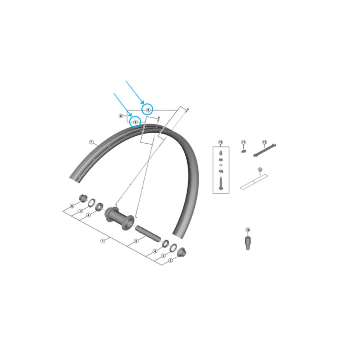 חישור וניפל Shimano WH-M9220-TL-F15-B-29 299mm (יחידה)