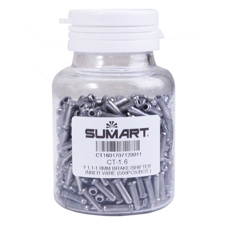 Sumart CT-1.6 – סופיות אלומיניום לכבל פנימי, צנצנת 500 יחידות